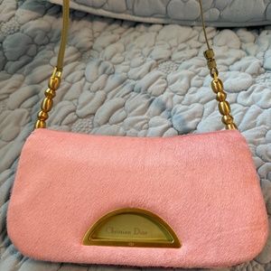 Vintage Dior Pony Hair & Python Skin MALICE COLLECTION HANDBAG. Pink.